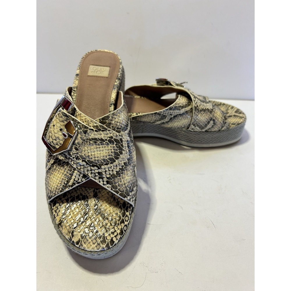Louise Et Cie Cassia Platform Leather Sandals in Snake Print Size 7.5 Women's